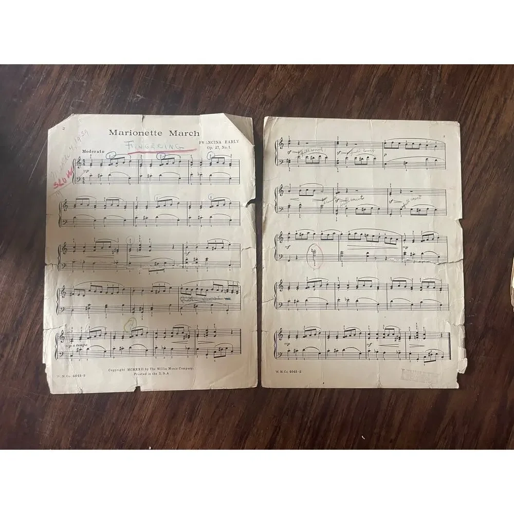 Vintage sheet music